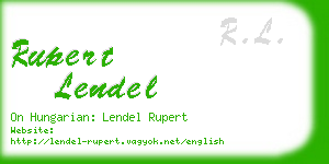 rupert lendel business card